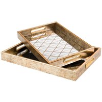 Set mit 2 Tabletts aus PU-Kristall, 40 x 30 x 5, 35 x 25 x 5 cm Set mit 2 Tabletts aus PU-Kristall, 40 x 30 x 5, 35 x 25 x 5 cm von FIJALO