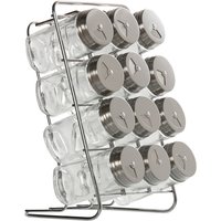 Set von 12 Glastroffen mit Edelstahldeckel mit Metallstütze 14x15x22cm-pot ° 4x9.5cmpour alle Stile, um zu Hause eine Note zu verleihen von FIJALO