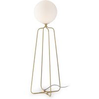 Stehleuchte 53X53X170 Goldenes Metall/Weißes Glas von FIJALO