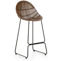 Stuhl 61x57x76 Schwarzes Metall / Karamell -Korbmöbel / Hochhocker für alle Stile, um dem Haus eine Note zu verleihen von FIJALO