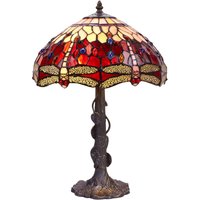 Tiffany-Tischlampe mit Fuß in einem Baum in Serien Belle Amber D-40 cm Glühbirne nicht enthalten, Baugruppe erforderte nein von FIJALO