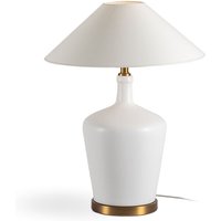 Fijalo - Tischlampe 30x30x49 goldmetall / weißer Keramik ohne Bildschirmbeleuchtung / Tischlampen für alle Stile, um dem Zuhause eine Note zu von FIJALO