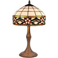 Tischlampe in Form eines Klee mit Tiffany -Lampenschirm -Durchmesser 20 cm Rosy -Serie enthält nicht die benötigte Baugruppe, die erforderlich ist von FIJALO