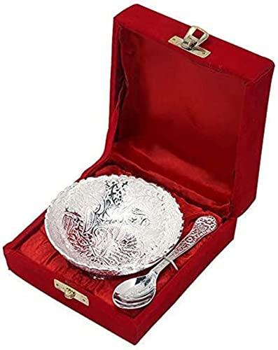 FIKIMOS Versilbertes Schüssel-Set aus Aluminium mit Löffelgröße: 8,9 cm Durchmesser, Fassungsvermögen: 100 ml, 30 g Schüsselgewicht FIKIMOS Versilbertes Schüssel-Set aus Aluminium mit Löffelgröße: 8,9 cm Durchmesser, Fassungsvermögen: 100 ml, 30 g Schüsselgewicht von FIKIMOS