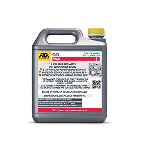 FILA Surface Care Solutions, W68 Bodenfliesen schmutz- und wasserfest, Natursteinversiegelung und Ziegelversiegelung, Außenterrassendichtmittel mit natürlichem Effekt, bildet keine Oberflächenfolie, 5 von Fila
