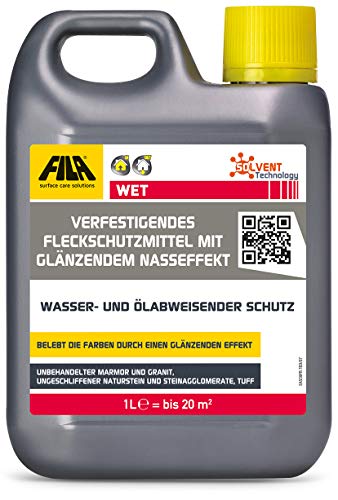 FILA FILAWET Verfestigendes Fleckschutzmittel mit glänzendem Nasseffekt für unpolierten Naturstein 1 l. für bis zu 20 qm Restposten von FILA