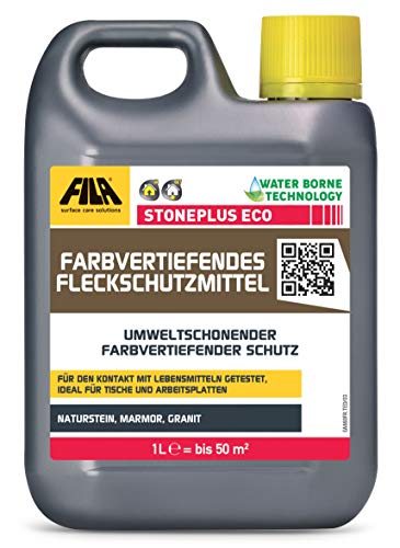 Fila STONEPLUS ECO Farbvertiefendes Fleckschutzmittel für Marmor, Granit, Naturstein, Feinsteinzeug Liter für bis zu 40 qm von FILA