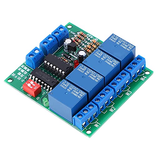 4-Relais-Modul mit Einstellbarer Empfindlichkeit für Hoch-/Niedrigpegel-Trigger, 10 A DC12 V Bistabiler Schalter. Ideal für Anti-Interferenz-Anwendungen von FILFEEL