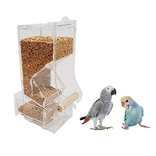 Bird Feeder Futterstationen Automatische Haustier Feeder Neue Modische Acryl Pet Vögel Samen Futter Feeder Käfig Spielzeug Transparent Gesunde Pet Einfach Feed Füttern Werkzeug von FILFEEL