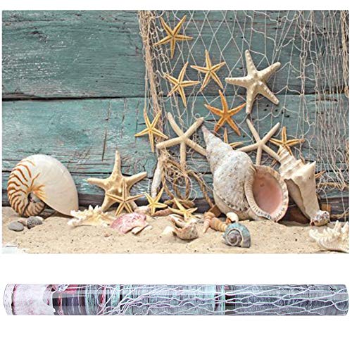 FILFEEL Aquarium Hintergrund Aquarium Dekorationen 3D Effekt Adhesive Seashell Starfish Poster Stil PVC Adhesive Decor Papier Sticker Papier Cling Decals (122x46cm) von FILFEEL