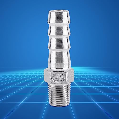 FILFEEL Barbschlauchanschluss, Schlauchadapteranpassungsschlauch -Schwanzadapter Männlicher Fädenleitungsanschluss Barb Schlauch Edelstahl SS304 Heckanschluss 1/8 "~ 3/4" (1/8 ''*10mm) von FILFEEL