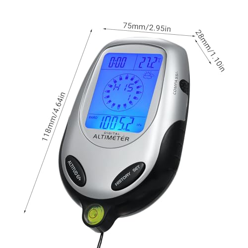 FILFEEL Elektronischer Handheld -Höhenmesser -Kompass Barometer Thermometer Wettervorhersage Zeit Kalender Uhr Outdoor Sportwerkzeug mit Hintergrundbeleuchtung FILFEEL Elektronischer Handheld -Höhenmesser -Kompass Barometer Thermometer Wettervorhersage Zeit Kalender Uhr Outdoor Sportwerkzeug mit Hintergrundbeleuchtung von FILFEEL