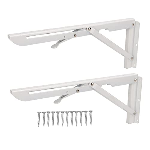 FILFEEL Falten Sie die Tischwand Fest, 2pcs Klappschelfhalterungen Regalklassen 34 Cm/13,39 Zoll für Wohnmobilboot von FILFEEL