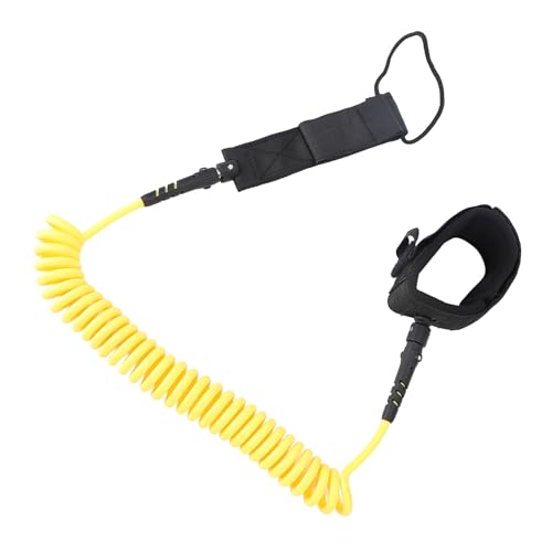 FILFEEL Füße Leinenbeinseil, 9,8 -Fuß -Spulen -Surfboard -Stand -up -Paddel -Leinen 360 -Grad -Rotation Zur Verwendung in Salzwasser, Süßwasser usw. (Yellow) von FILFEEL