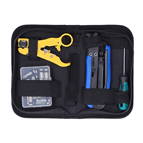 FILFEEL Koaxkabel Crimper Kit Compression Tool Zum Streifen von Kupferdraht -Isolierterminals RG6 RG11, Arbeitssparung von FILFEEL