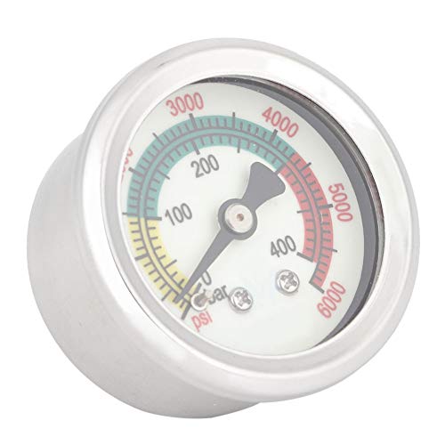 FILFEEL Manometer, Universal 0-40MPa (6000PSI) Psi Gauge Manometer Basis Edelstahl für den Außengebrauch Im Freien von FILFEEL