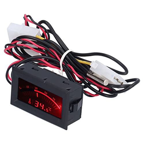 FILFEEL Mini -Thermometer Digital Eingebettete Temperaturmesser Sensor -Kompaktdesign für die Erkennung von Wassertemperaturen des Automobils, Schwarzes ABS (TS-805-R (rotes Licht)) von FILFEEL