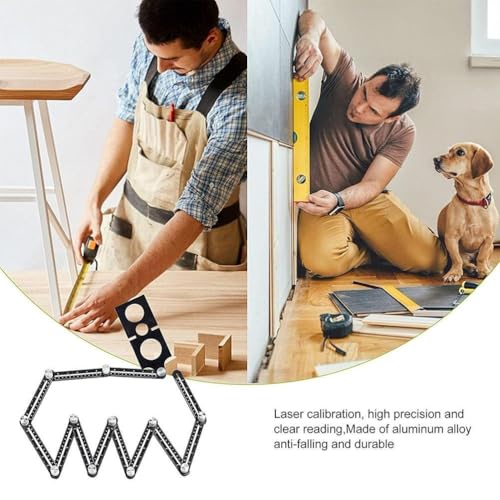 FILFEEL Multi -Winkel -Messungslineal Aluminiumlegierung 12 -facher Fliesen -Öffnungslokator -Winkelmesswerkzeug für Bau- und -Hausverbesserungsprojekte FILFEEL Multi -Winkel -Messungslineal Aluminiumlegierung 12 -facher Fliesen -Öffnungslokator -Winkelmesswerkzeug für Bau- und -Hausverbesserungsprojekte von FILFEEL