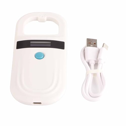 FILFEEL Pet Microchip Scanner, FDX-B (ISO11784 / 85) / EMID Pet Microchip Reader Wiederaufladbarer Tierchip-ID-Tag-Scanner (weiß) von FILFEEL
