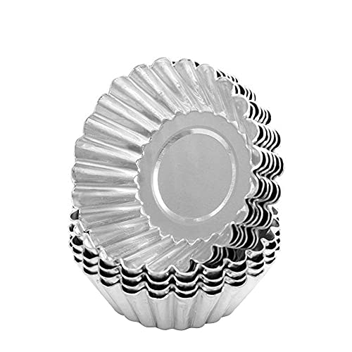 FILFEEL Torte Zinn, Eiertorte Kuchenzinn Cupcake Zinn Wiederverwendbar für DIY -Törtchen, Kuchen, Kekse, Früchte, Pudding, Schokolade (10 Stück) von FILFEEL