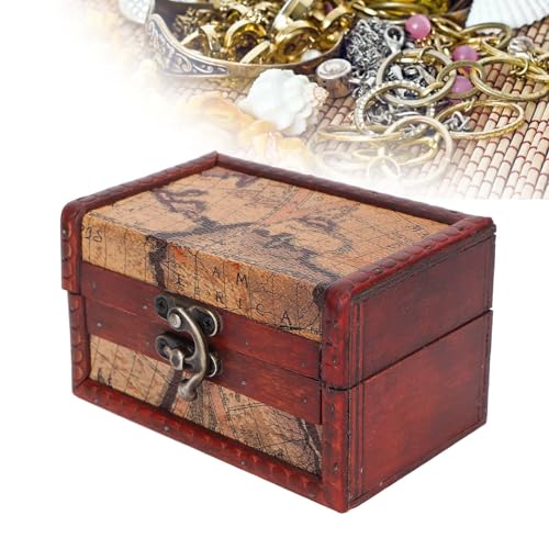 FILFEEL Vintage Holzkiste Kleine Schatzkiste Retro Dekorative Schmuck Aufbewahrungsbox Andenken Organizer Fall Heimdekoration von FILFEEL