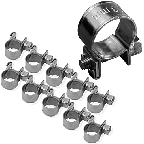 Schlauchschellen, 10 PCS 304 Edelstahl-Rohr-Clip Kraftstoffleitung Tube Fastener Super Heavy-Duty T Bolzenklemme 6mm-20mm alle Größen(13-15Mm) von FILFEEL