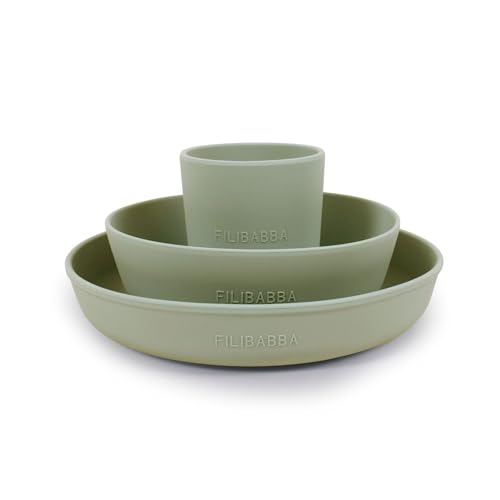 FILIBABBA - Silicone Dinner Set - Green (FI-02252) von Filibabba