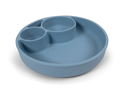 FILIBABBA - Silicone Plate compartmentalized - Powder Blue (FI-02291) von Filibabba