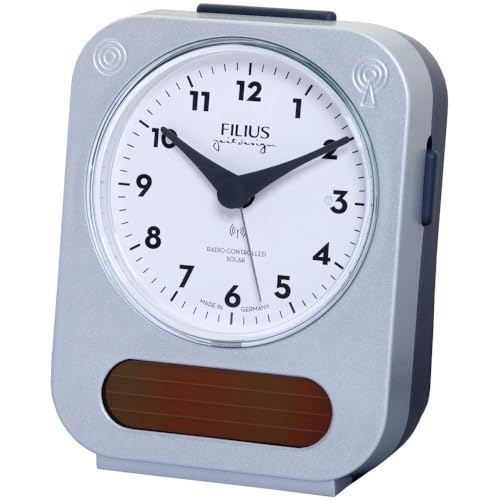 FILIUS Solar-Funk Wecker 0543-19, silberfarbend von FILIUS zeitdesign