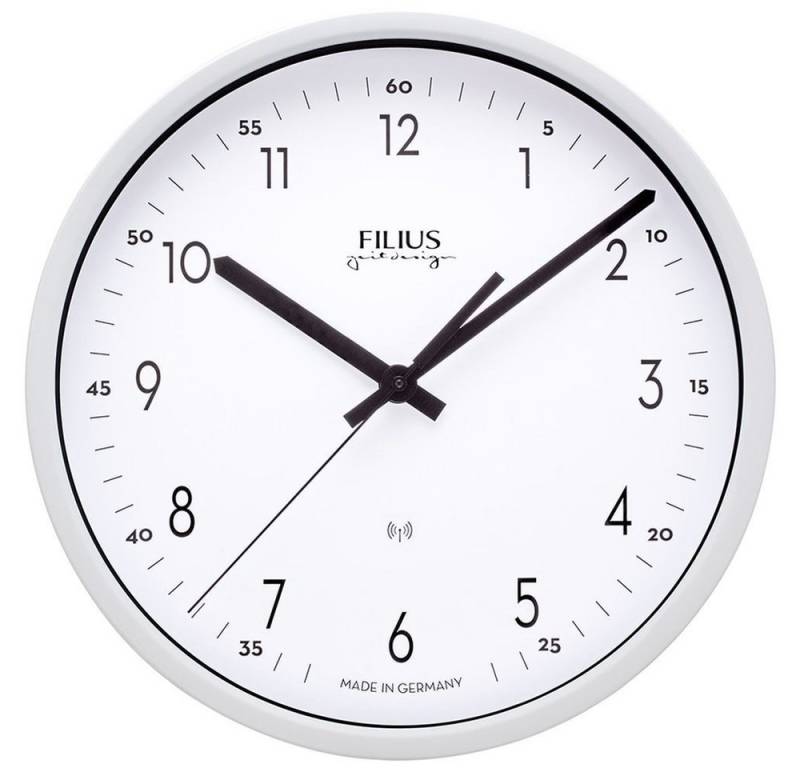 FILIUS zeitdesign Funkwanduhr FILIUS Funk Wanduhr 0301-0 weiß D. 30 cm UTS-Werk Aluminium-Gehäuse von FILIUS zeitdesign