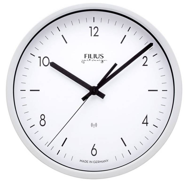 FILIUS zeitdesign Funkwanduhr FILIUS Funk Wanduhr 0302-0 weiß D. 30 cm UTS-Werk Aluminium-Gehäuse von FILIUS zeitdesign