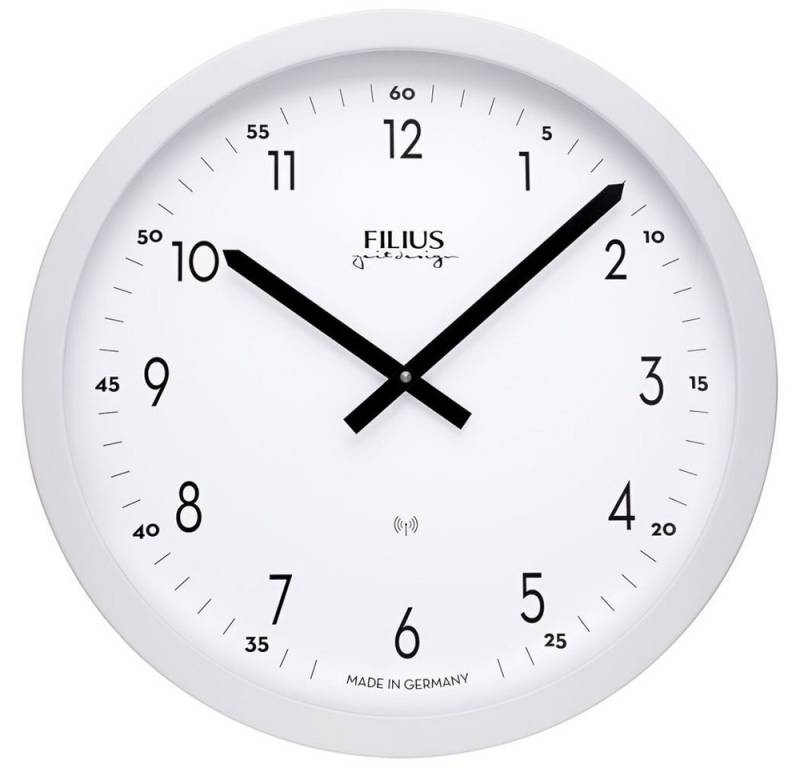 FILIUS zeitdesign Funkwanduhr FILIUS Funk Wanduhr 0303-0 weiß D. 40 cm UTS-Werk Aluminium-Gehäuse von FILIUS zeitdesign