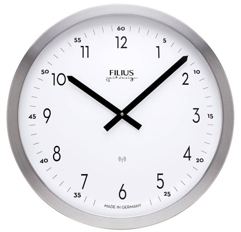 FILIUS zeitdesign Funkwanduhr FILIUS Funk Wanduhr 0303-19 silber D. 40 cm UTS-Werk Aluminium-Gehäuse von FILIUS zeitdesign