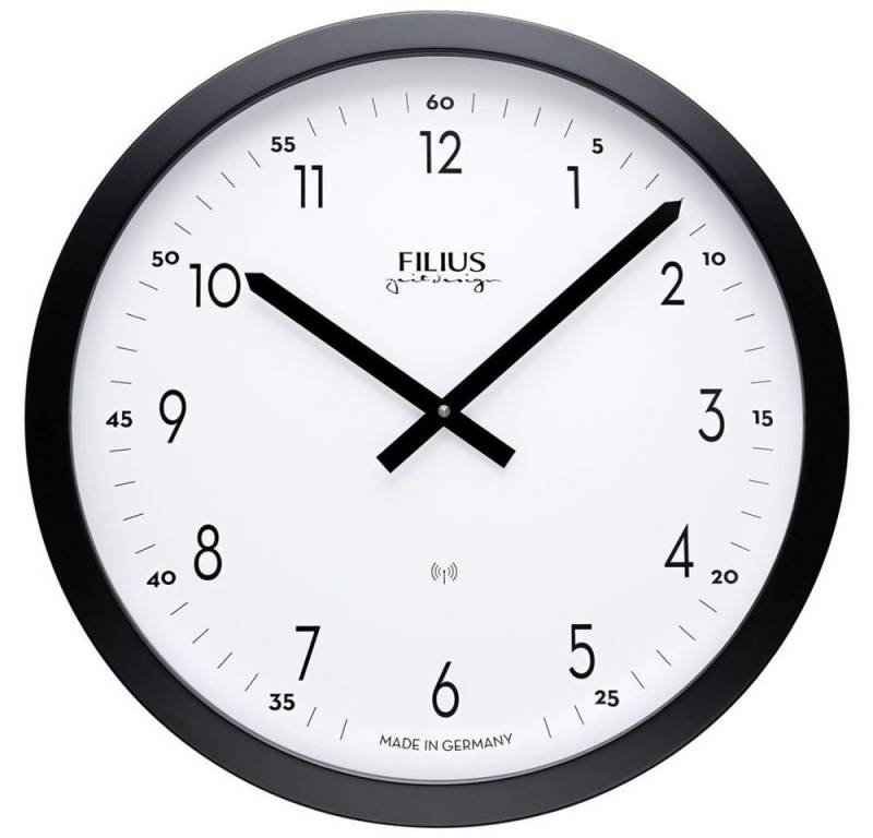 FILIUS zeitdesign Funkwanduhr FILIUS Funk Wanduhr 0303-7 schwarz D. 40 cm UTS-Werk Aluminium-Gehäuse von FILIUS zeitdesign