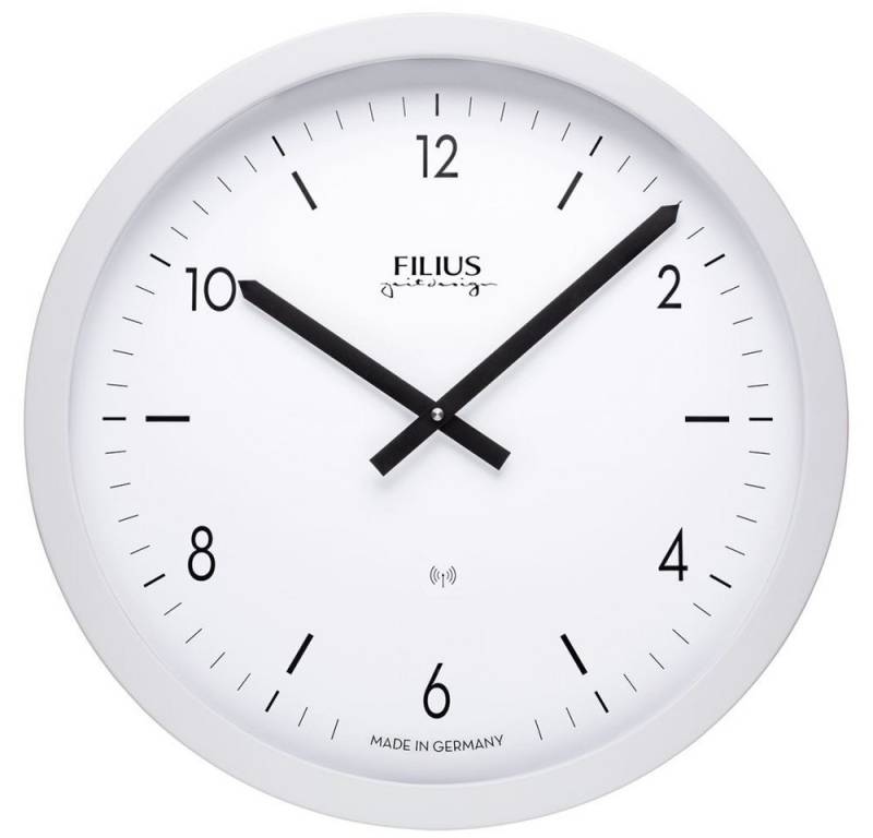 FILIUS zeitdesign Funkwanduhr FILIUS Funk Wanduhr 0304-0 weiß D. 40 cm UTS-Werk Aluminium-Gehäuse von FILIUS zeitdesign