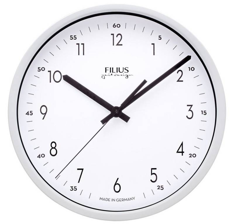 FILIUS zeitdesign Wanduhr FILIUS Wanduhr 0101-0 weiß D. 30 cm UTS-Werk Aluminium-Gehäuse von FILIUS zeitdesign