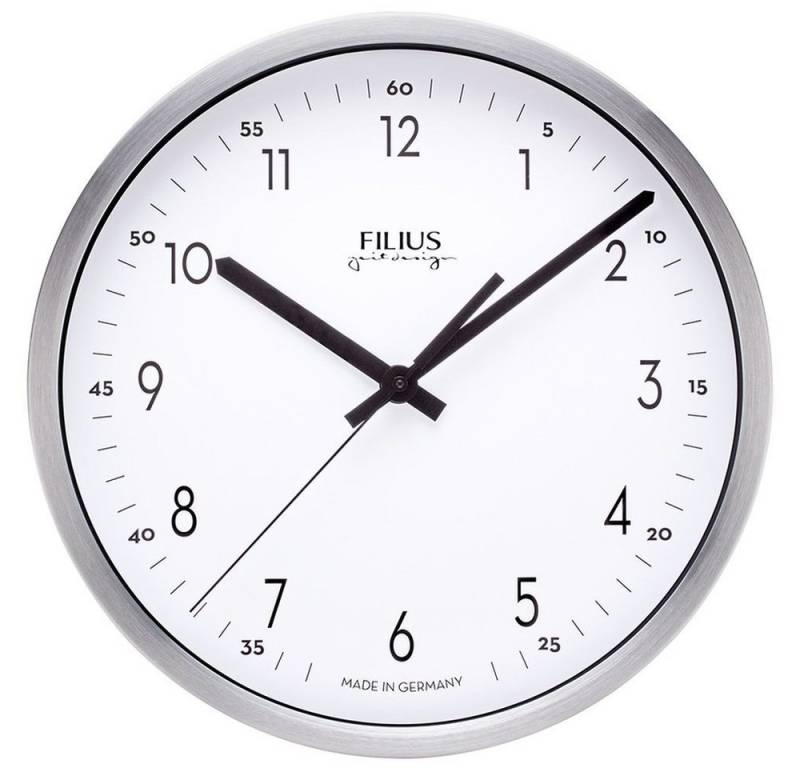 FILIUS zeitdesign Wanduhr FILIUS Wanduhr 0101-19 silber D. 30 cm UTS-Werk Aluminium-Gehäuse von FILIUS zeitdesign