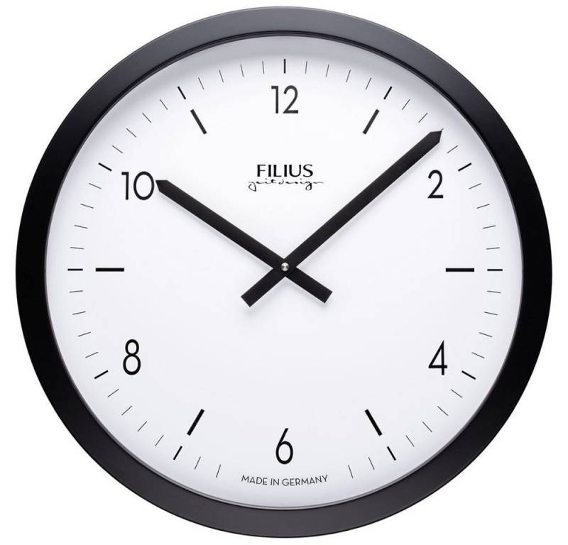 FILIUS zeitdesign Wanduhr FILIUS Wanduhr 0104-7 schwarz D. 40 cm UTS-Werk Aluminium-Gehäuse von FILIUS zeitdesign