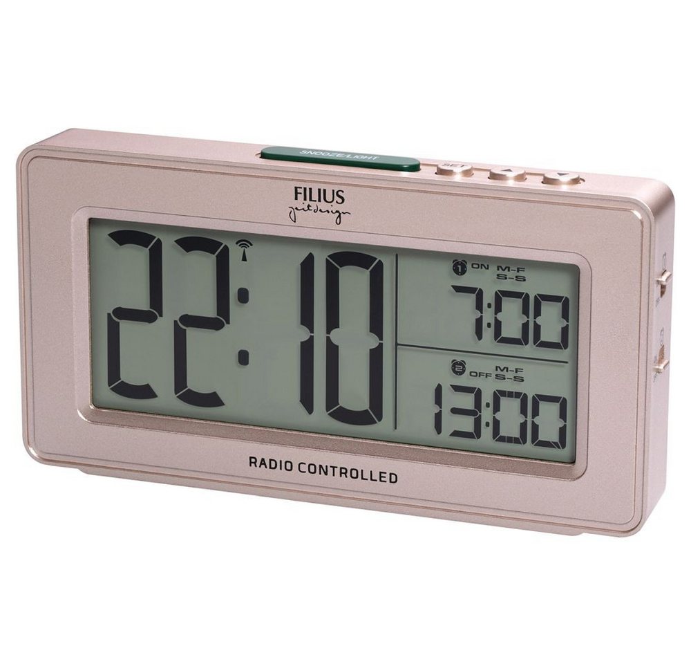 FILIUS zeitdesign Funkwecker FILIUS Funk Wecker 0532-18 roségold-metallic Licht zwei Weckzeiten von FILIUS zeitdesign