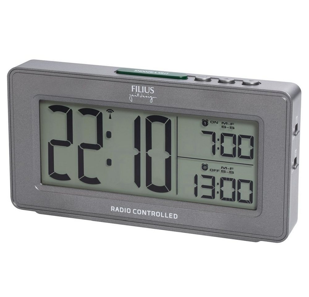 FILIUS zeitdesign Funkwecker FILIUS Funk Wecker 0532-4 anthrazit-metallic Licht zwei Weckzeiten FILIUS zeitdesign Funkwecker FILIUS Funk Wecker 0532-4 anthrazit-metallic Licht zwei Weckzeiten von FILIUS zeitdesign