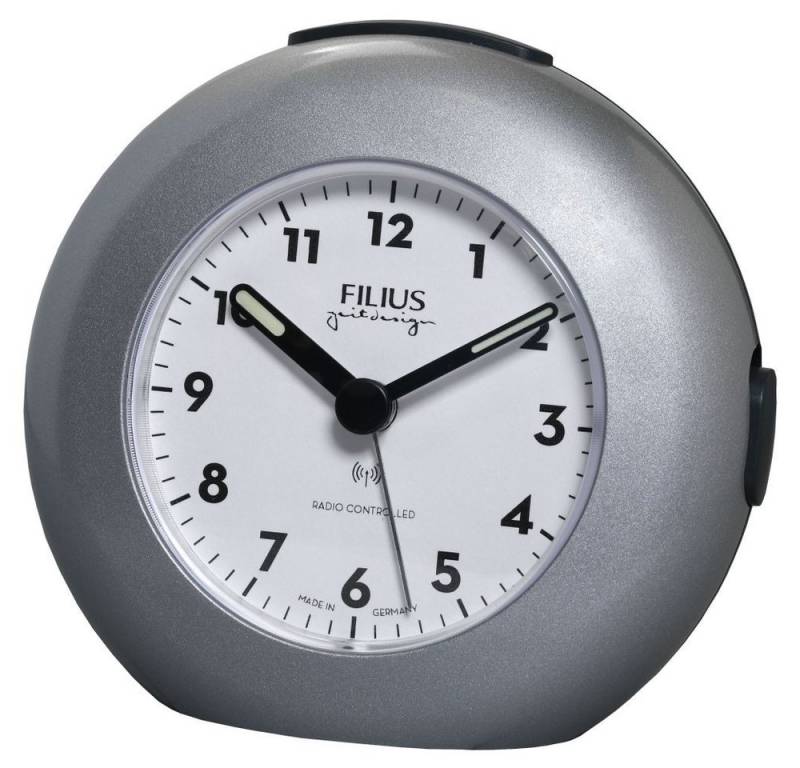 FILIUS zeitdesign Funkwecker FILIUS Funk Wecker 0541-14 grau Snooze geräuscharm Beleuchtung 10x11cm von FILIUS zeitdesign