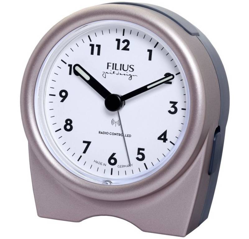 FILIUS zeitdesign Funkwecker FILIUS Funk Wecker 0542-18 taupe Snooze geräuscharm Beleuchtung von FILIUS zeitdesign