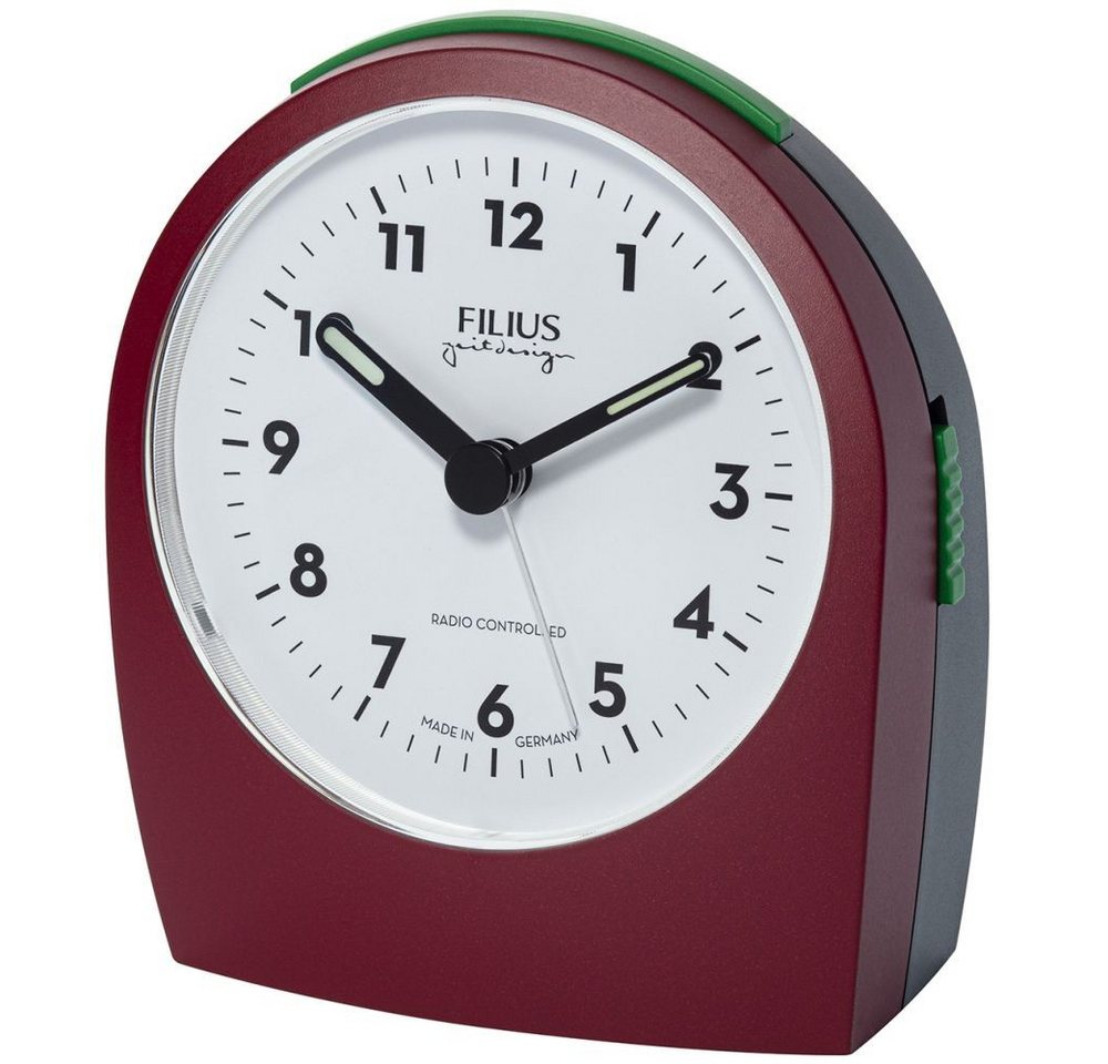 FILIUS zeitdesign Funkwecker FILIUS Funk Wecker 0545-1 weinrot Snooze geräuscharm Beleuchtung FILIUS zeitdesign Funkwecker FILIUS Funk Wecker 0545-1 weinrot Snooze geräuscharm Beleuchtung von FILIUS zeitdesign
