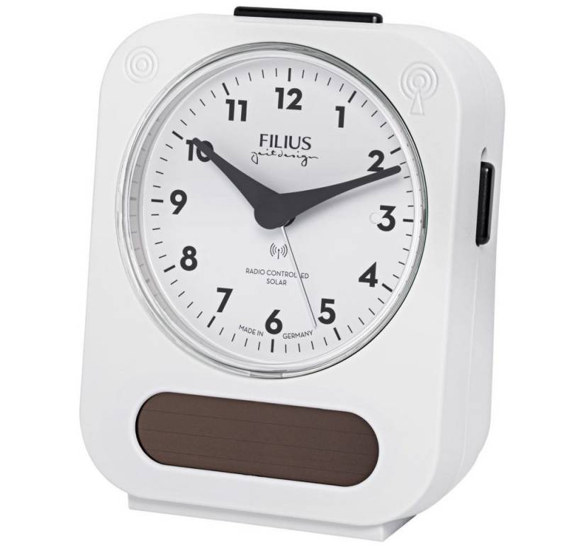 FILIUS zeitdesign Funkwecker FILIUS Solar-Funk Wecker 0543-0 weiß dezente blaue Rundumbeleuchtung von FILIUS zeitdesign