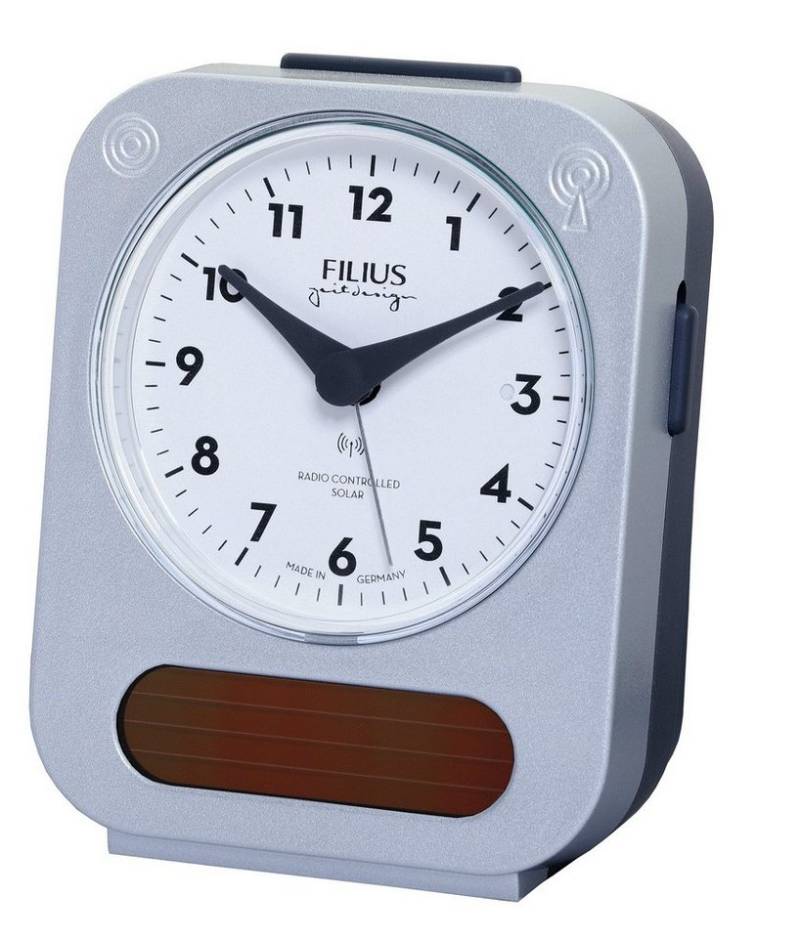 FILIUS zeitdesign Funkwecker Solar Funkwecker Filius Zeitdesign 0543-19 silber von FILIUS zeitdesign