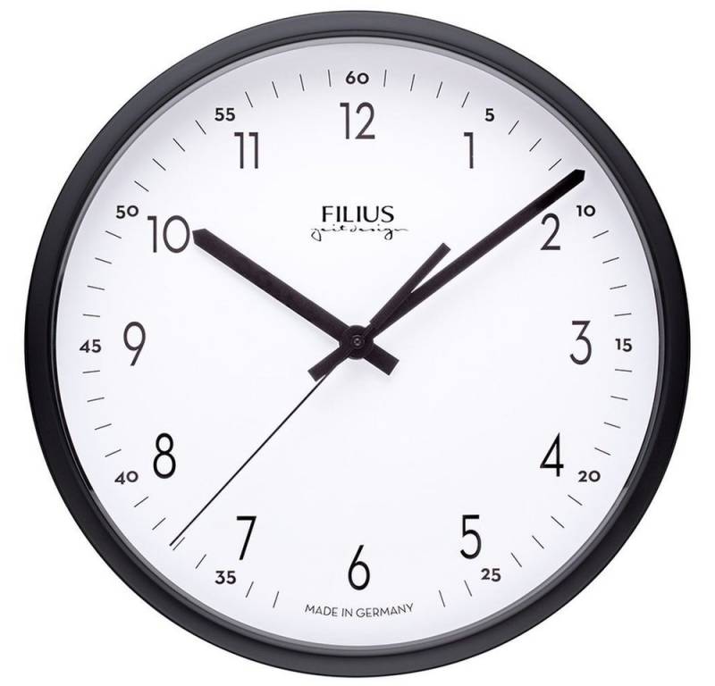 FILIUS zeitdesign Wanduhr FILIUS Wanduhr 0101-7 schwarz D. 30 cm UTS-Werk Aluminium-Gehäuse von FILIUS zeitdesign
