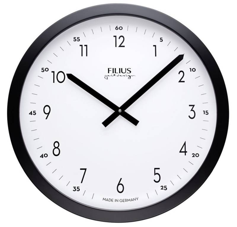 FILIUS zeitdesign Wanduhr FILIUS Wanduhr 0103-7 schwarz D. 40 cm UTS-Werk Aluminium-Gehäuse von FILIUS zeitdesign