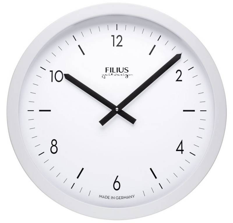 FILIUS zeitdesign Wanduhr FILIUS Wanduhr 0104-0 weiß D. 40 cm UTS-Werk Aluminium-Gehäuse von FILIUS zeitdesign