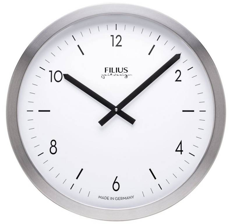 FILIUS zeitdesign Wanduhr FILIUS Wanduhr 0104-19 silber D. 40 cm UTS-Werk Aluminium-Gehäuse von FILIUS zeitdesign