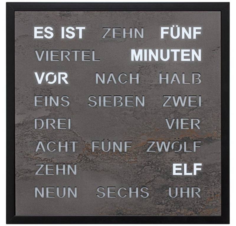 FILIUS zeitdesign Wanduhr FILIUS Wort Wanduhr 0402-4 mit LED Ziffern anthrazit 40x40 cm 220 Volt von FILIUS zeitdesign